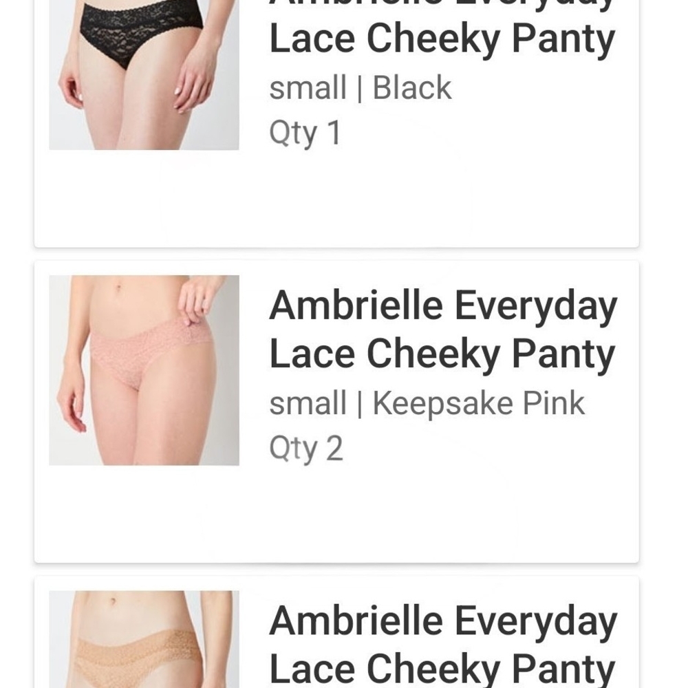 Ambrielle Lace Cheeky Panty - Black and Pink